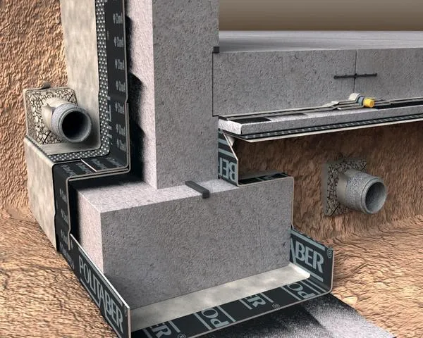Sistema de protección contra el gas radón en obra residencial Politaber de BMI ChovA